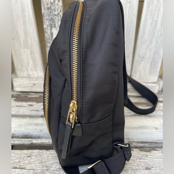 KATE SPADE black canvas backpack with black leather straps! - Picture 4 of 7